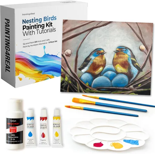 Miniatura 32 de Kits de clase de pintura para adultos con tutoriales en video, aprende a pintar radiant retriever, cómo pintar con juegos de pintura acrílica