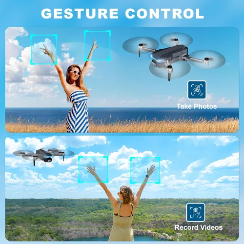 Miniatura 4 de Dron GPS con cámara, drones HD 2K para adultos, dron FPV plegable con GPS, retorno automático, seguimiento, vuelo circular, vuelo por puntos