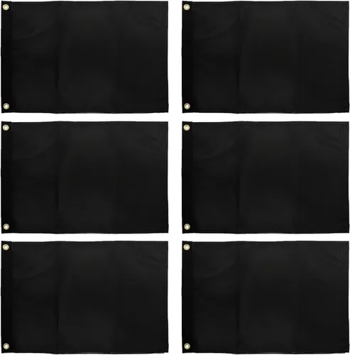 Miniatura 14 de Bandera negra sólida en blanco personalizable de 12 x 18 pulgadas, haz tu propia pancarta personalizada para decorar nailon resistente al aire