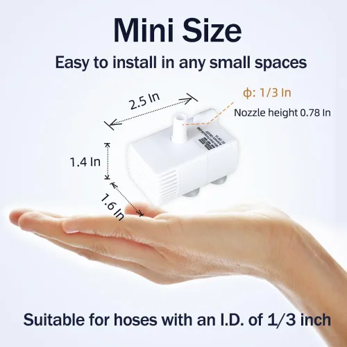 Miniatura 6 de Bomba de sumidero pequeña automática con sensor de agua, elevación de 5 pies, 55 GPH 115 V/230 V, mini bomba de condensado con interruptor