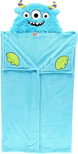 Miniatura 3 de Manta con capucha para llevar puesta Lazy One para niños, manta con capucha de animales (Monstruo)