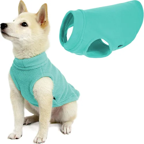 Miniatura 13 de Gooby - Chaleco de Vellón Elástico, Chaleco de Vellón Tipo Pullover Chaqueta Suéter para Perros, Azul Argyle, Extra Pequeño