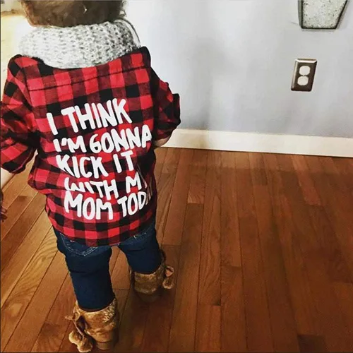 Miniatura 3 de Camisa de manga larga para bebé y niña a cuadros para niños primavera invierno