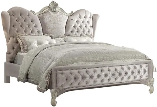 Miniatura 7 de Acme Cama con paneles de madera tamaño King Versalles en roble cereza roble cerezo