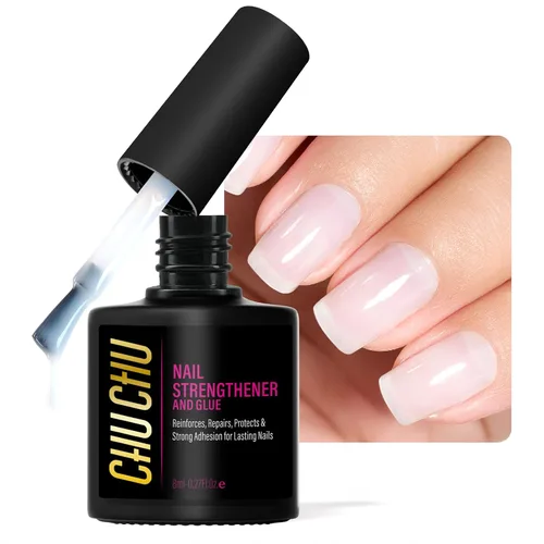 CHUCHU Fortalecedor de uñas y reparación para mujeres: endurecedor extra fuerte blanco lechoso y tratamiento de crecimiento para pelar uñas finas