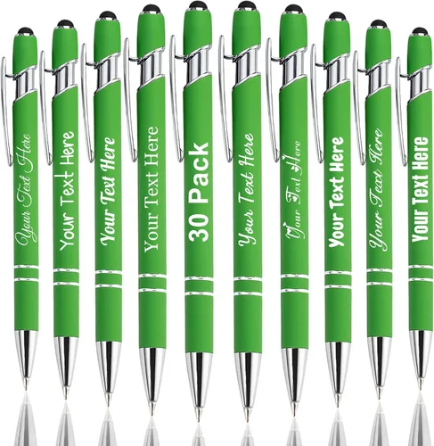 Miniatura 12 de Hasta 300 bolígrafos personalizados a granel con nombre personalizado con grabado gratis, puntas de lápiz capacitivo grabado, bolígrafo