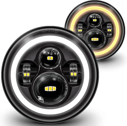 Miniatura 11 de TRUE MODS Faros LED de 7 pulgadas H6024 + luces antiniebla de 4 pulgadas para Jeep Wrangler JK Unlimited JKU Accesorios 2007-2018 [HALO DRL][Señales