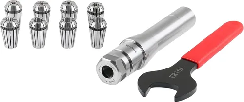Miniatura 5 de Accusize Industrial Tools R8 Shank Plus 8 Pcs Sistema de Collet Er16, 3/32" - 3/8", 1 Llave en una Caja Ajustada, 0223-0944