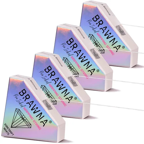 Miniatura 14 de BRAWNA [Versión mejorada] 30 metros de hilo blanco de mapeo de cejas para medición de cejas - Suministros de microblading - Kit PMU - Kit de 2-Blanco
