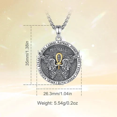 Miniatura 30 de Vito Collar de plata de ley 925 para mujeres y hombres, San Benito, crucifijo, Caravaca, San Cristóbal, San Judas, medalla patronal, amuleto