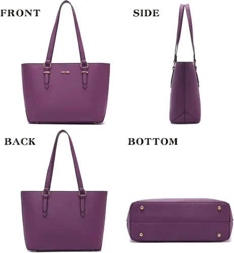 Miniatura 4 de Juego de bolsos y carteras para mujer, bolso de mano para el trabajo, bolso de hombro con asa superior y cartera a juego