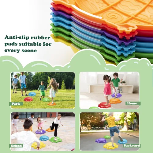 Miniatura 6 de Piedras de equilibrio para niños Juguetes al aire libre para niños pequeños 3-5 8 piezas Piedra de equilibrio de rana para subir hasta 265 libras