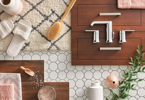 Miniatura 7 de Moen T6708BL Genta - Grifo de dos mandos para baño moderno.