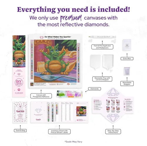 Miniatura 3 de DIAMOND ART CLUB Kit de pintura de diamantes abrazable, divertidas manualidades para adultos, lienzo de arte redondo de diamante, 13 x 13 pulgadas
