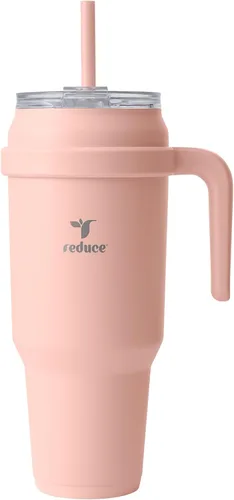 Miniatura 36 de Reduce Vaso de acero inoxidable de 50 onzas con asa, doble pared aislada al vacío, taza de viaje, tapa a prueba de sudor y popote reutilizable