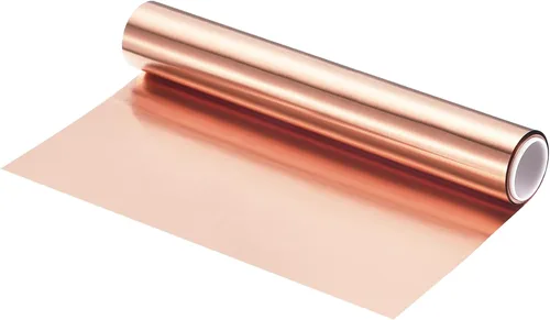 Miniatura 30 de uxcell Rollo de chapa de cobre para tapajuntas 3500 mm x 100 mm x 0,02 mm, tira de cobre puro al 99,9% de 101,6 mm x 3,5 m, placa de hoja de metal