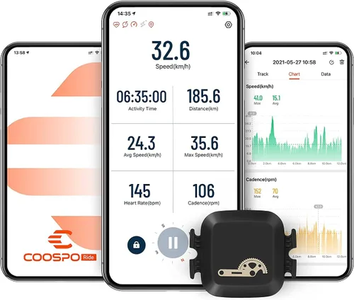Miniatura 6 de Computadora de bicicleta COOSPO inalámbrica con GPS, velocímetro de bicicleta con retroiluminación automática, computadora de ciclismo GPS Bluetooth