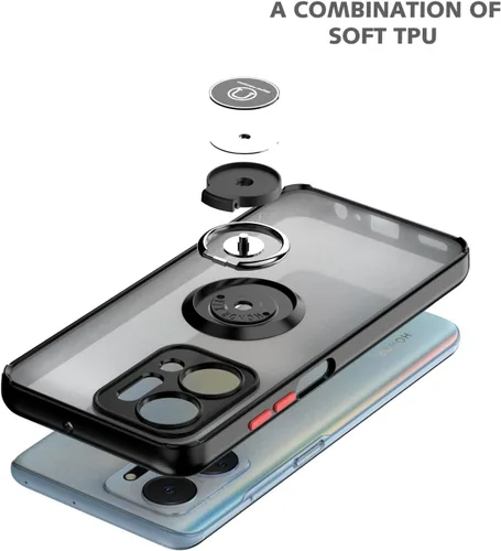 Miniatura 2 de QUIETIP Funda compatible con Xiaomi Redmi Note 12S con protector de pantalla, TPU + policarbonato duro a prueba de golpes, anillo magnético