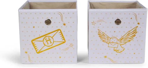 Miniatura 2 de Ukonic Harry Potter Hedwig - Organizador de cubos de almacenamiento de 11 pulgadas, juego de 2, contenedor de cesta de tela, organizador de armario