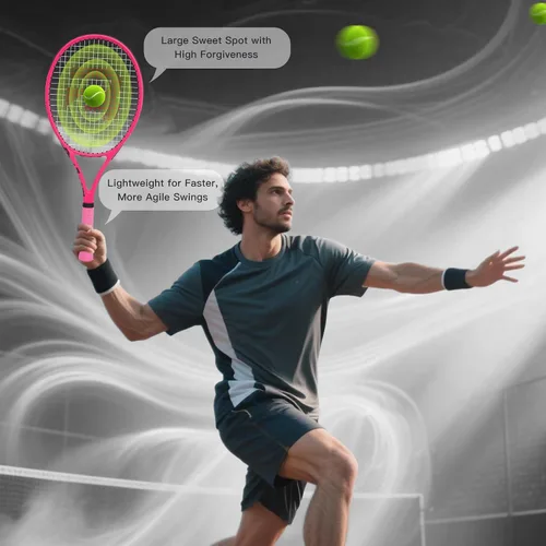 Miniatura 2 de BatZoom Tennis Racket for Beginners & Adults - Lightweight Graphite Racquet with Comfortable Grip Shock Reduction Technology Includes Carrying