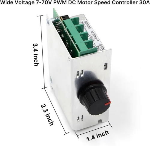Miniatura 2 de RioRand Interruptor controlador de velocidad del motor de 7-70V PWM DC 30A