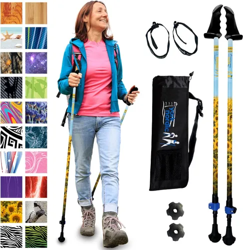 Miniatura 12 de York Nordic Motivator - Bastones de caminata para equilibrio y rehabilitación - Agarres de estabilidad patentados - Ligeros, ajustables y plegables