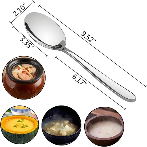 Miniatura 2 de Kekow Cucharas para servir buffet de acero inoxidable de 8 piezas