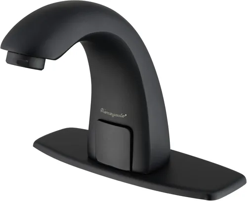Miniatura 9 de Grifo de lavabo de baño sin contacto Charmingwater, llave con sensor automático de movimiento, con placa de cubierta de agujero, cromado Cromo