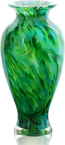 Miniatura 8 de Jarrón de cristal soplado de 9 pulgadas, hecho a mano, soporte para popurrí, caracola, caracola, figurita coleccionable, cuenco de caracola único