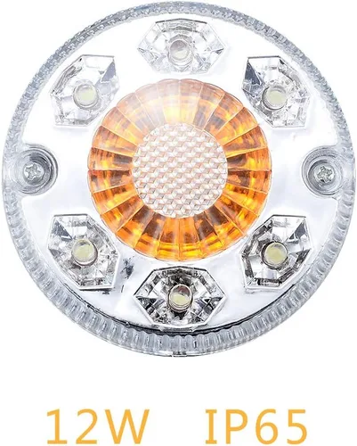 Miniatura 8 de Astra Depot 2 piezas de luz de cara doble de 3" redondas, 24 LED, color rojo, ámbar y blanco, para remolque de camión semi, tractor, vehículo largo