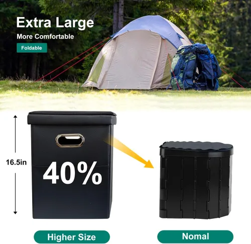 Miniatura 5 de Ann Katy Inodoro portátil XL mejorado, para adultos y niños, extragrande, de viaje, alto, con tapa, orinal compacto para automóvil, senderismo