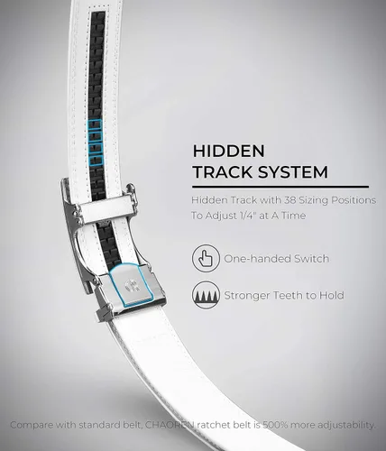 Miniatura 2 de CHAOREN Ratchet Belt for men - Mens Belts Leather 1 38" for Dress Pants - Micro Adjustable Belt Fit Everywhere