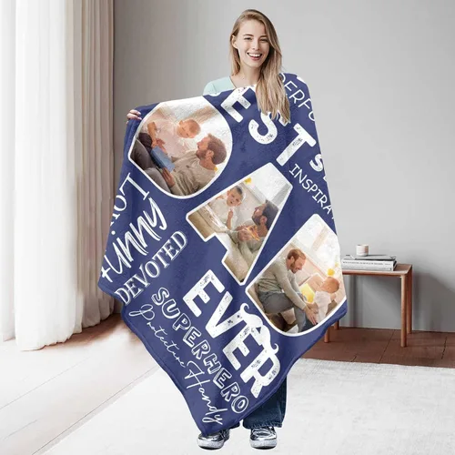 Miniatura 2 de Manta personalizada para papá abuelo, regalo de manta personalizada para el día del padre, manta personalizada con foto para papá, regalo
