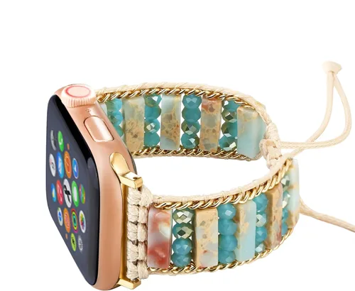 Miniatura 10 de Pulsera bohemia con cuentas compatible con Apple Watch Band de 1.496 in, 1.575 in, 1.614 in, 1.654 in, 1.732 in, 1.772 in, 1.811 in y 1.929 in