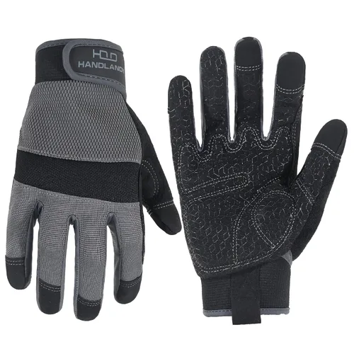 Miniatura 18 de Handlandy - Guantes de trabajo para hombre y mujer, para mecánicos, de seguridad, de uso general, aptos para pantalla táctil, guantes de trabajo