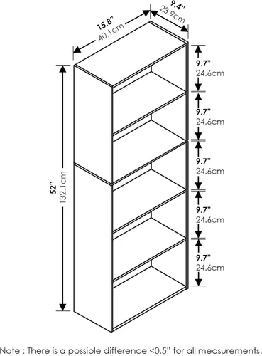 Miniatura 2 de Furinno Pasir - Estantería abierta de 4 niveles (gris roble francés) Luder (roble francés)
