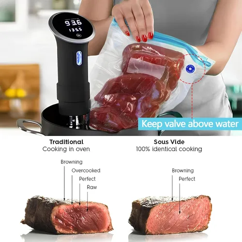 Miniatura 3 de Sous Vide - 24 bolsas reutilizables de sellado al vacío de 11 x 10 pulgadas, bolsa de almacenamiento de alimentos al vacío para cocinar
