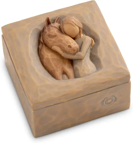 Miniatura 14 de Willow Tree Hug (perro dorado), caja de recuerdo esculpida pintada a mano