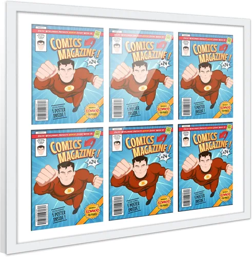 Miniatura 37 de Poster Palooza Marco de cómic con paspartú para 1 cómic de la Edad de Bronce publicado entre 1970 y 1985, marco de cómic negro para cómic de 7.25 x