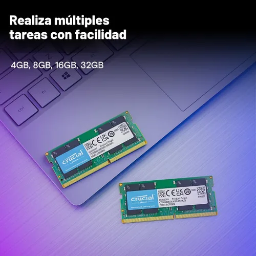 Miniatura 4 de Crucial Memoria RAM DDR4 de 8 GB 3200 MHz (PC4-25600), reducible a 2933/2666 MHz, memoria para portátil, SODIMM 260 pines CL22, compatible con Intel