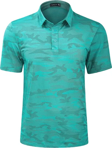 Miniatura 88 de TAPULCO Camisetas tipo polo de secado rápido para hombre, diseño de camuflaje, atléticas, ligeras, transpirables, casuales, para golf