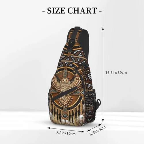 Miniatura 3 de Linda bolsa bandolera de estilo nativo americano, bolsa cruzada en el pecho, mochila casual india para mujeres y hombres
