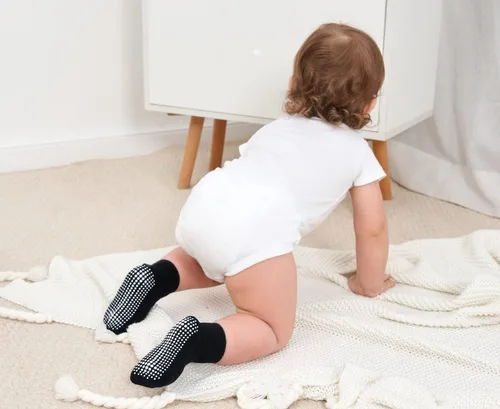 Miniatura 4 de ZAPLES Calcetines tobilleros antideslizantes para bebés con agarre antideslizante para niños y niñas, corte bajo para bebés y niños pequeños