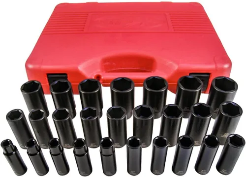 Miniatura 7 de K Tool International 38202 Juego de llaves de vaso de impacto métricas profundas con unidad de 1/2 pulgada para garajes, talleres de reparación