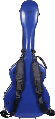 Miniatura 2 de Crossrock Funda de fibra de vidrio de lujo para guitarras OM, Martin 000 Interior de felpa, bloqueo TSA - azul marino (CRF2020OMNVBL)