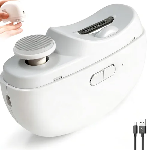 Cortauñas eléctrico mejorado 2026, cortaúñas automático con luz LED y 2 velocidades, recortador de uñas eléctrico con pulido, almacenamiento de