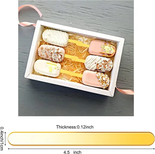 Miniatura 2 de Palitos acrílicos de 4.5 pulgadas, 50 palitos de helado de espejo reutilizables, palitos de hielo dorados para fiestas, festivales y bricolaje