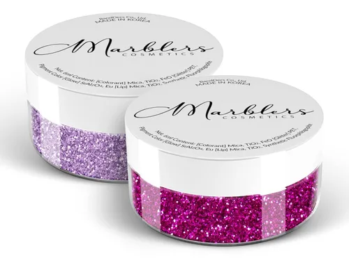 Miniatura 55 de MARBLERS Brillantina de forma gruesa de grado cosmético [estrella] 0.11 onzas (0.11 oz) Escamas No tóxica Vegana Libre de crueldad animal