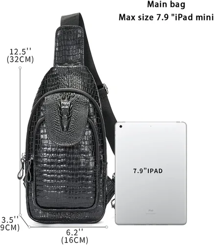 Miniatura 153 de LUKZIJAES Bolso bandolera de cuero genuino para hombre