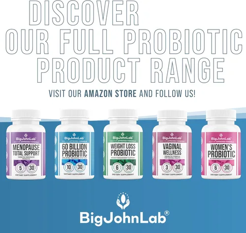 Miniatura 7 de BIGJOHNLAB® - Suplemento probiótico para mujeres – 50 mil millones de UFC, 6 cepas activas + prebióticos – Apoya la digestión, la inmunidad